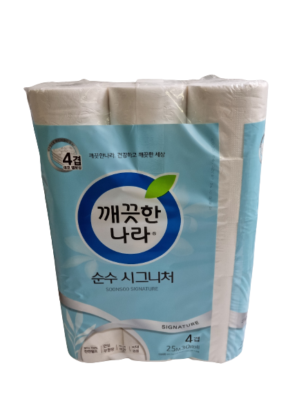 깨끗한나라 순수 시그니처 4겹 25m 30롤 비닐 포장 : 세계로유통