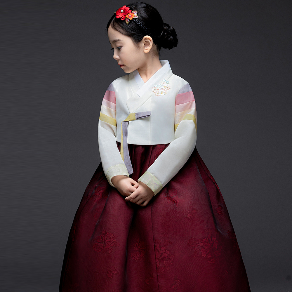 AW064 여빨강스란 고급 아동 유아 어린이 돌 여아 금동이 한복 : 금동이 한복