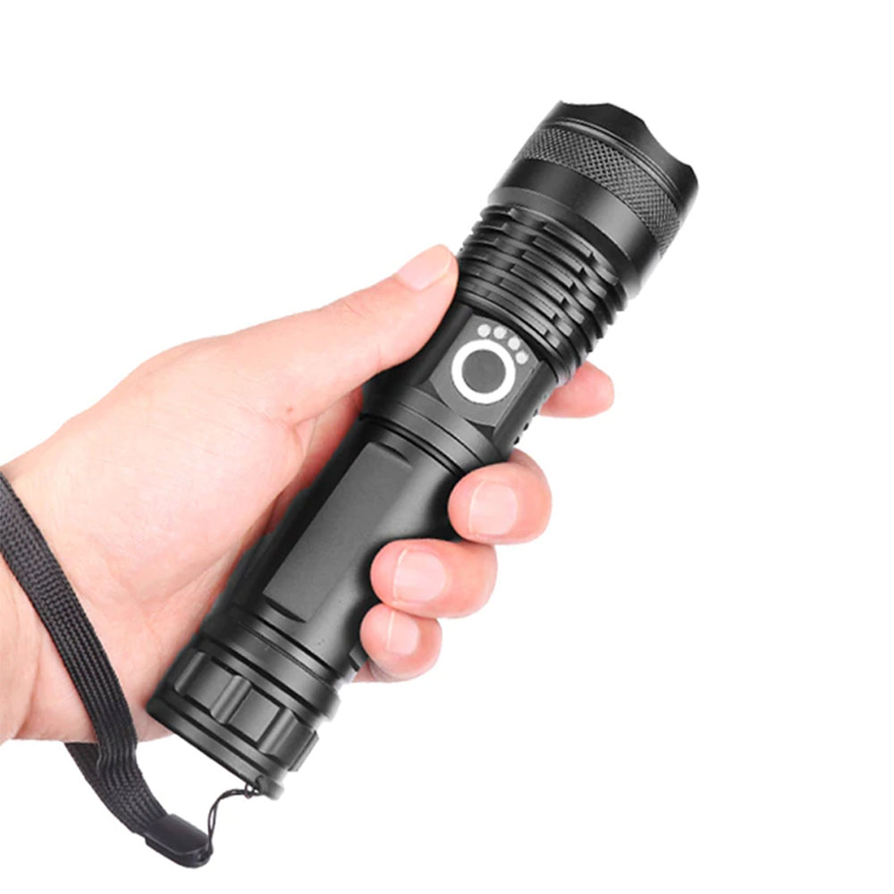 휴대용 손전등 캠핑 해루질 야간산행 낚시 XHP50 충전용 LED 후레쉬 : 바른생활주식회사