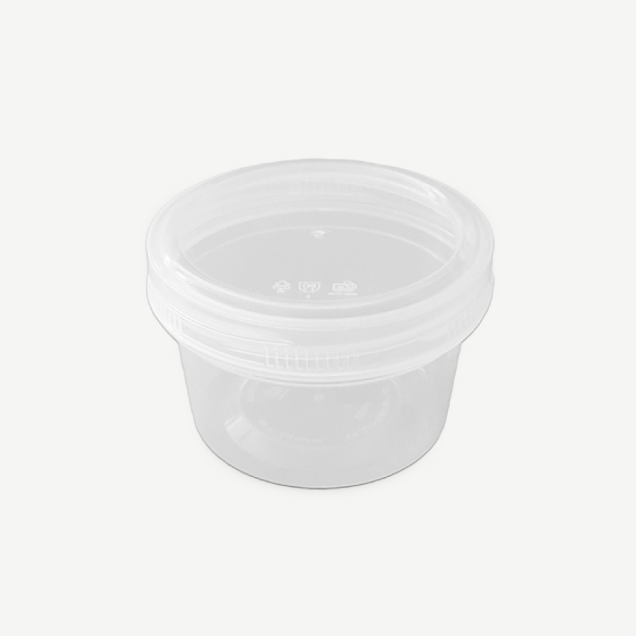 TY 사출 원형용기 스크루 92파이(소) 투명+뚜껑 540개입 250ml 배달 포장 : 팩토리팩