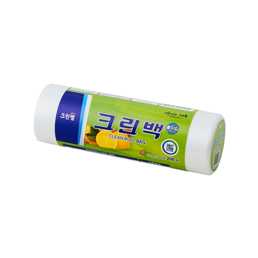 크린랩 크린롤백 크린백 일회용비닐 위생팩 17x25 200매 : 마미손글로비즈