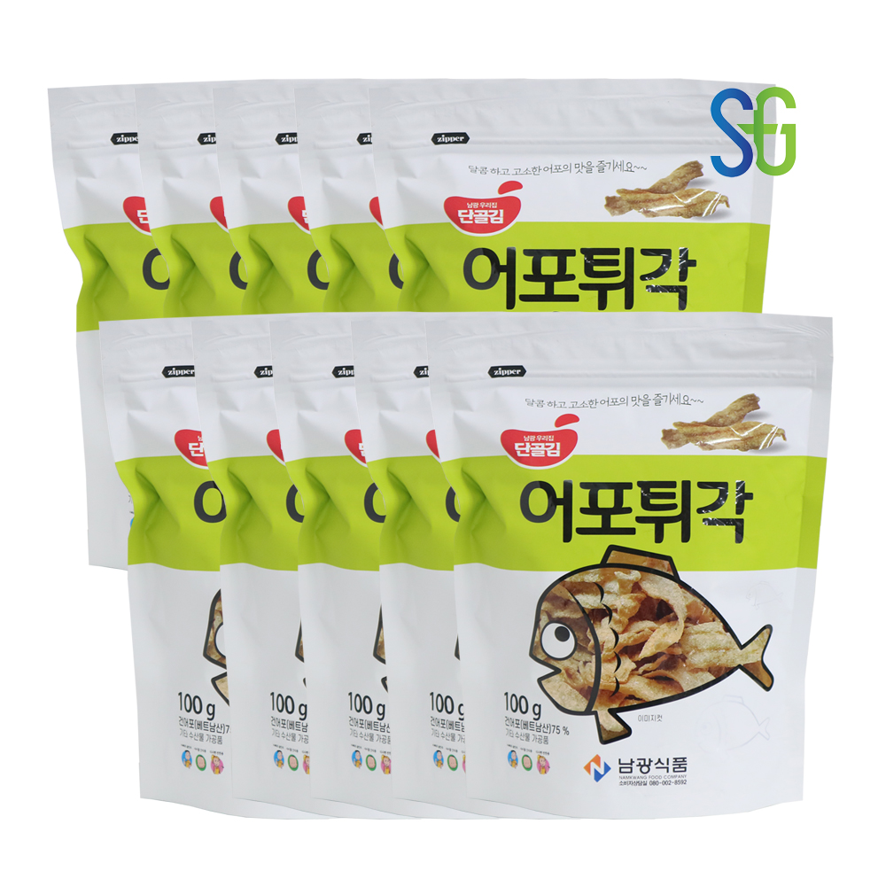 남광식품 어포튀각 100g x 10봉 달콤하고 고소한 맥주안주 과자 맛있는 간식 빠삭이 : 세기유통