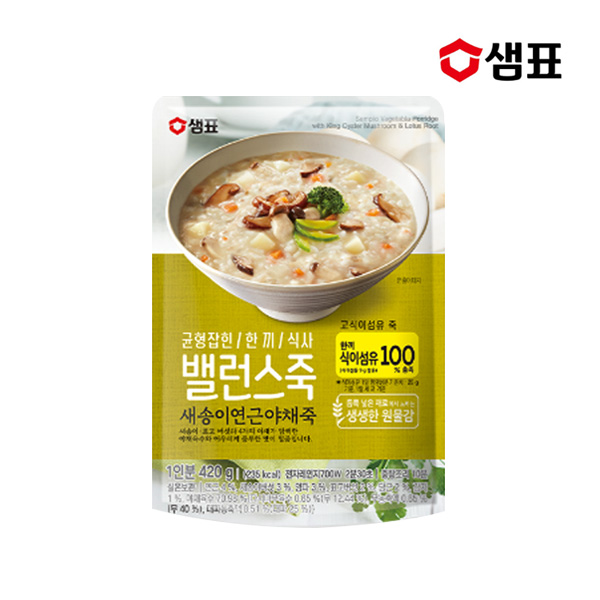 [샘표]밸런스죽 새송이연근야채죽 420g : 삼공오공 푸드