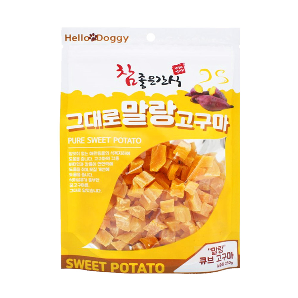 참좋은간식 그대로 말랑 고구마 큐브 250g 강아지간식 : 펫인싸