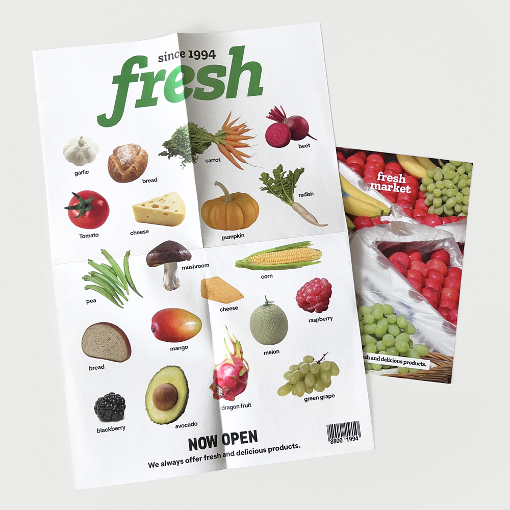 fresh pack 프레시팩 방꾸미기 포스터 다꾸 과일 그로서리 스티커 스티커팩 : OAB