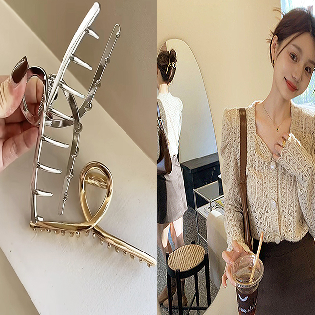 메탈 머리핀 머리끈 모음 헤어핀 집게삔 반묶음 올림 골드 실버 : 소로르리즈