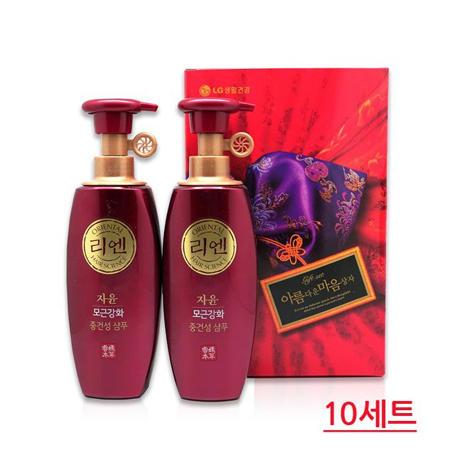 리엔 자윤 삼푸 400ml 2개 (10세트 1Box) 선물세트 선물 고급포장 리엔 : 모이새