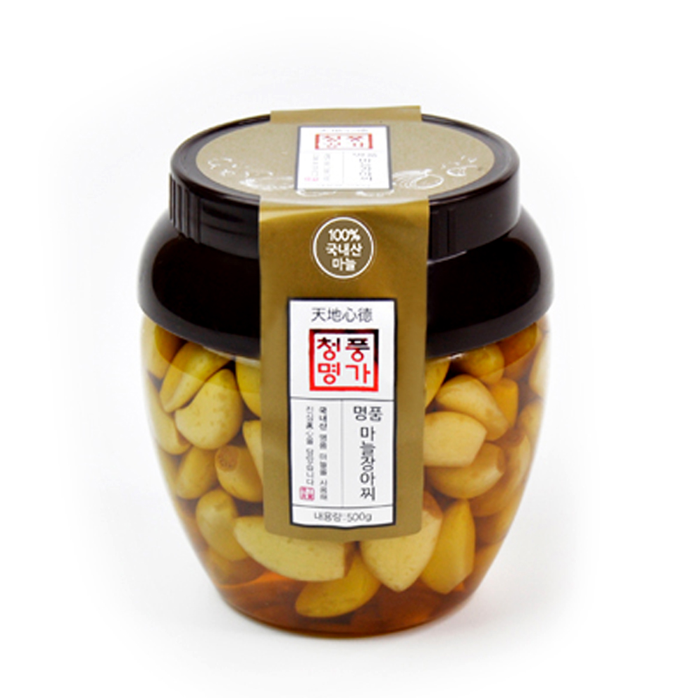 청풍명가 국내산 마늘장아찌 500g : 청풍명월장터