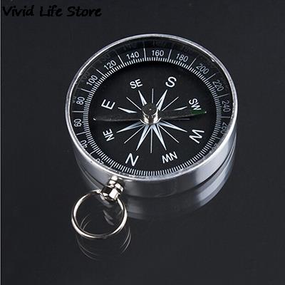 군용나침반 나침판 미니 여행 하이킹 캠핑 탐색 키 체인 용 키 링 44mm 실버 알루미늄 합금 금속 핸드 헬드 포켓 125 : 노을 글로벌