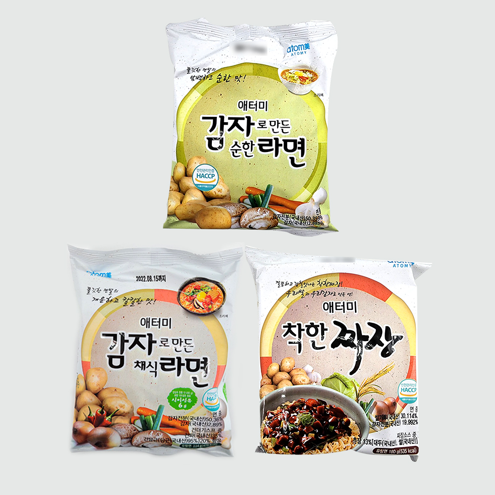 애터미 감자로만든 채식라면6개+순한라면6개+착한짜장4개 : 뷰티 아리솔