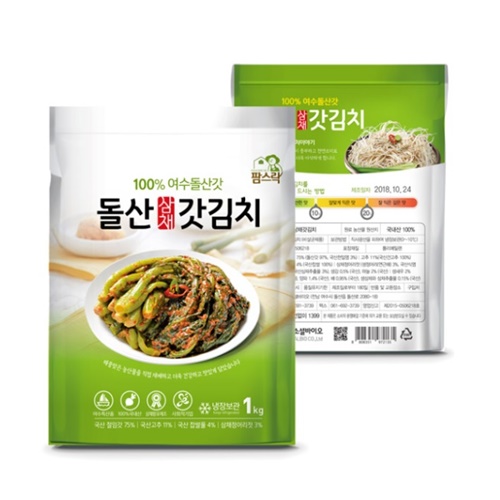 [여수 특산품] 100% 국내산 재료 천일염 사용 돌산갓김치 2kg / 3kg 맛있는김치 : 베니비디