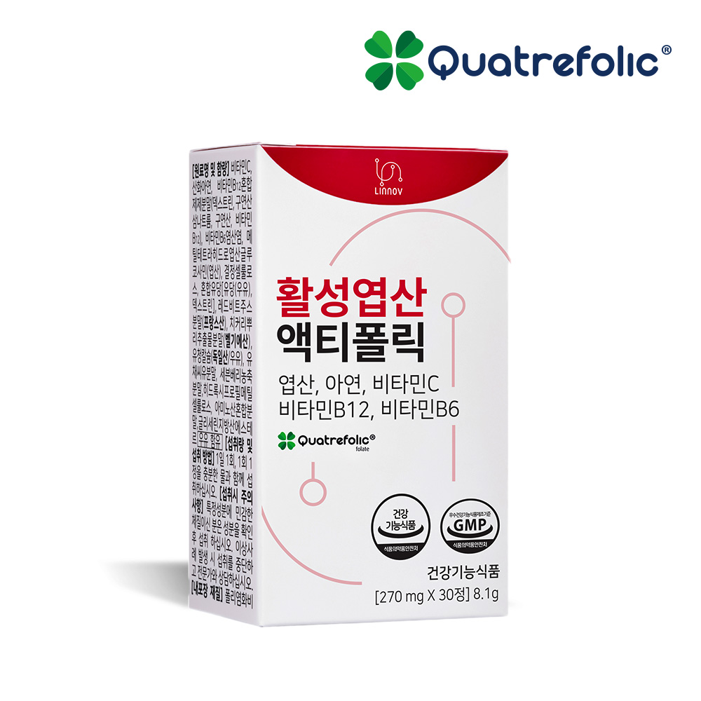 4세대 활성엽산 리노브 액티폴릭 270mg x 30정 : 세일즈맥스