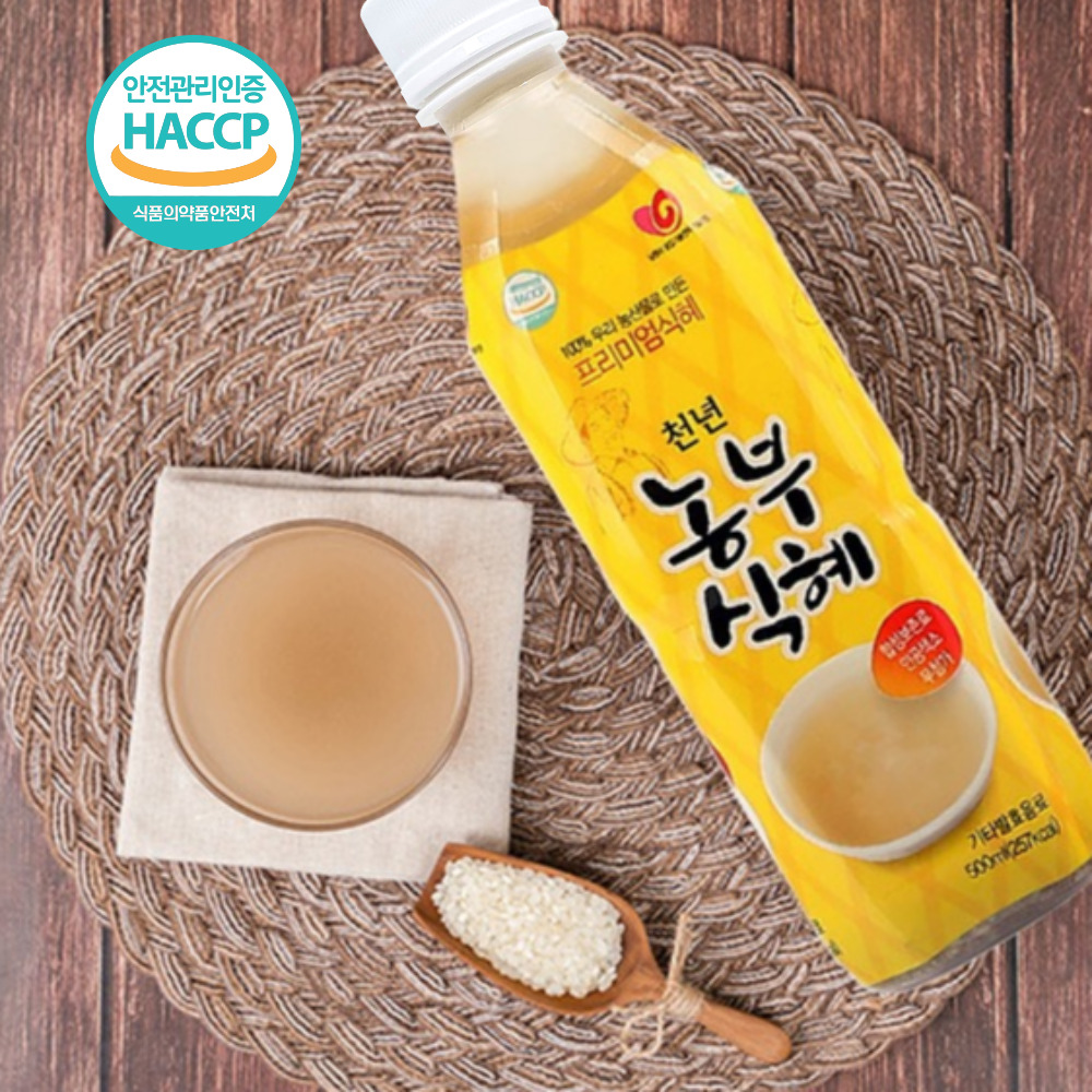 천년농부 식혜 프리미엄 수제 100%우리 농산물 500ml 6병 : 에스비유통
