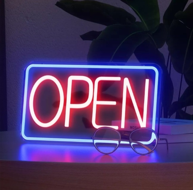 LED 네온 오픈 사인 보드 OPEN 간판 네온사인 글귀 : 샤인인테리어조명