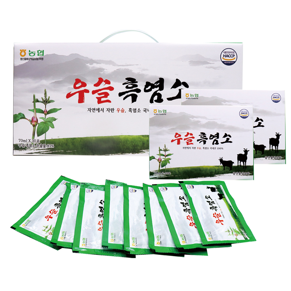 금산홍삼조합 우슬흑염소 70ml 30포 1BOX 건강즙 녹용진액 우슬진액 녹용액 부모님선물 명절선물 : 금산홍삼조합