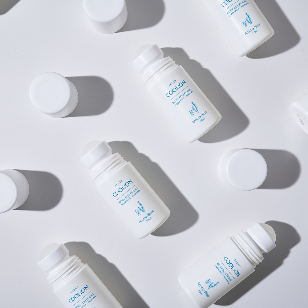 쿨온바디롤러볼50ml 홈케어 바디케어 아로마테라피 오일 페퍼민트 셀프 힐링 마사지 : 아로마블리스