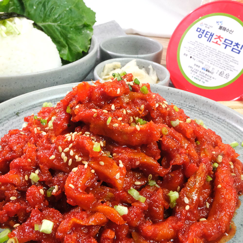 청정동해수산 속초 명태회 명태초 무침 젓갈 500g : 청정동해수산