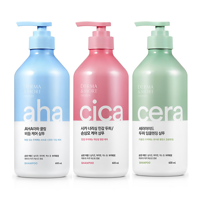 더마앤모어 두피 손상모 케어 샴푸 / 린스 600ml X2개 : 크린리빙