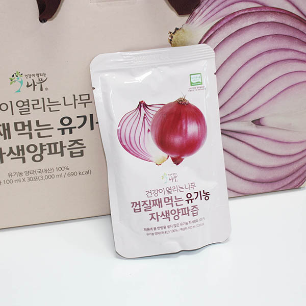 유기농자색양파즙 100ml X 30포 X 1박스 : 건강다모아