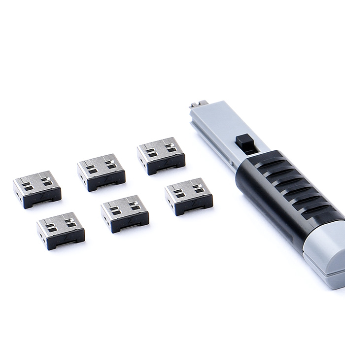 스마트키퍼 USB 포트락 잠금장치 마개 보안 6P 해제키포함 UL03PKPL 퍼플 : 워너비박스
