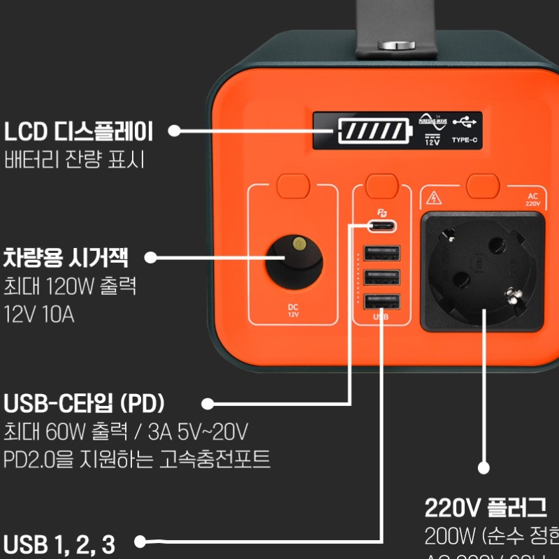 캠핑보조배터리 대용량파워뱅크 휴대용 밧데리 220V 8400mah : 만가지쇼핑몰