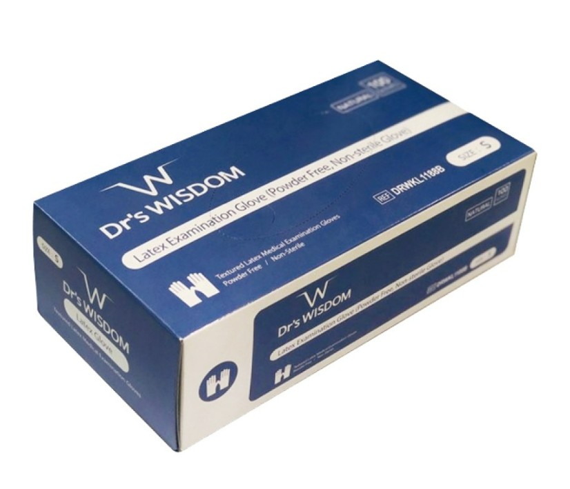 Drs Wisdom 닥터스 위즈덤 파우더프리 라텍스글러브 100매/팩 : 엠앤에스몰