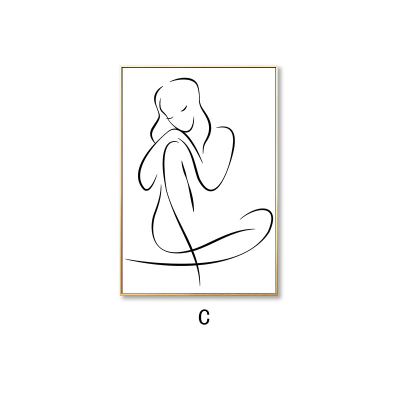 인테리어 심플 북유럽 추상 회화 라인 초상화 예술 거실 체인 레드 인 그림 조합 액자 : 매스티지룩