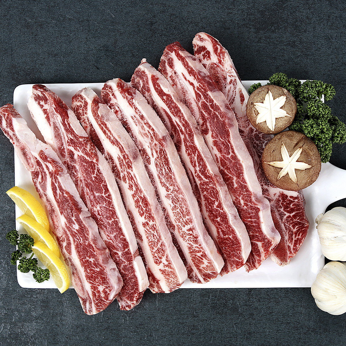 선물세트 미국산 CAB 블랙앵거스 LA갈비 678꽃갈비 기름제거 2kg 선물세트 : WIHT-BOM