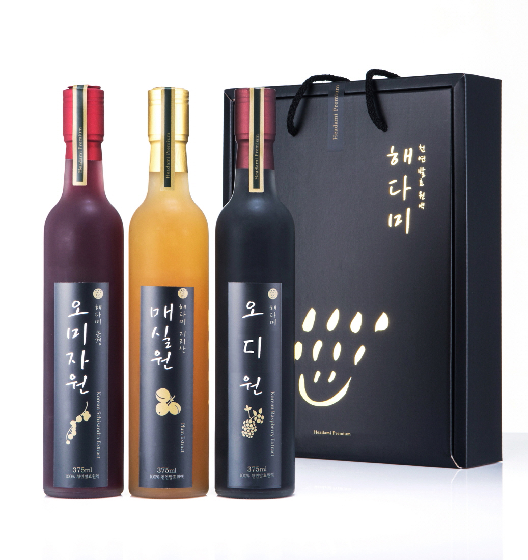 해다미 프리미엄 3종 세트 375ml 오미자 오디 매실 건강하고 순수하게 담아낸 무첨가 무색소 무방부제 : 생활쏙