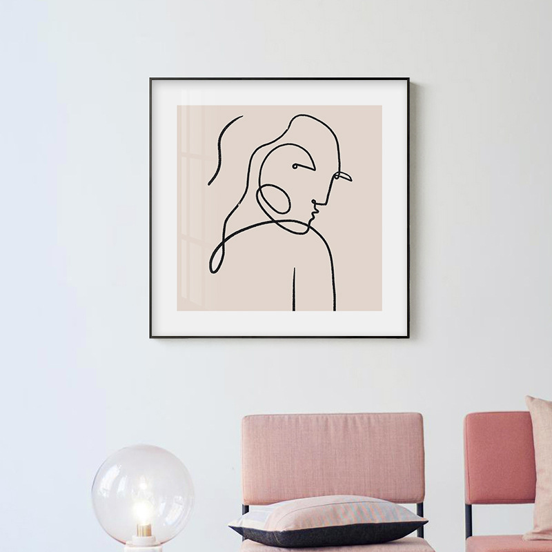 인테리어 스웨덴어 라인 그림 심플 컬러 블록 프린팅 침실 거실 서재 호텔 액자 : 매스티지룩