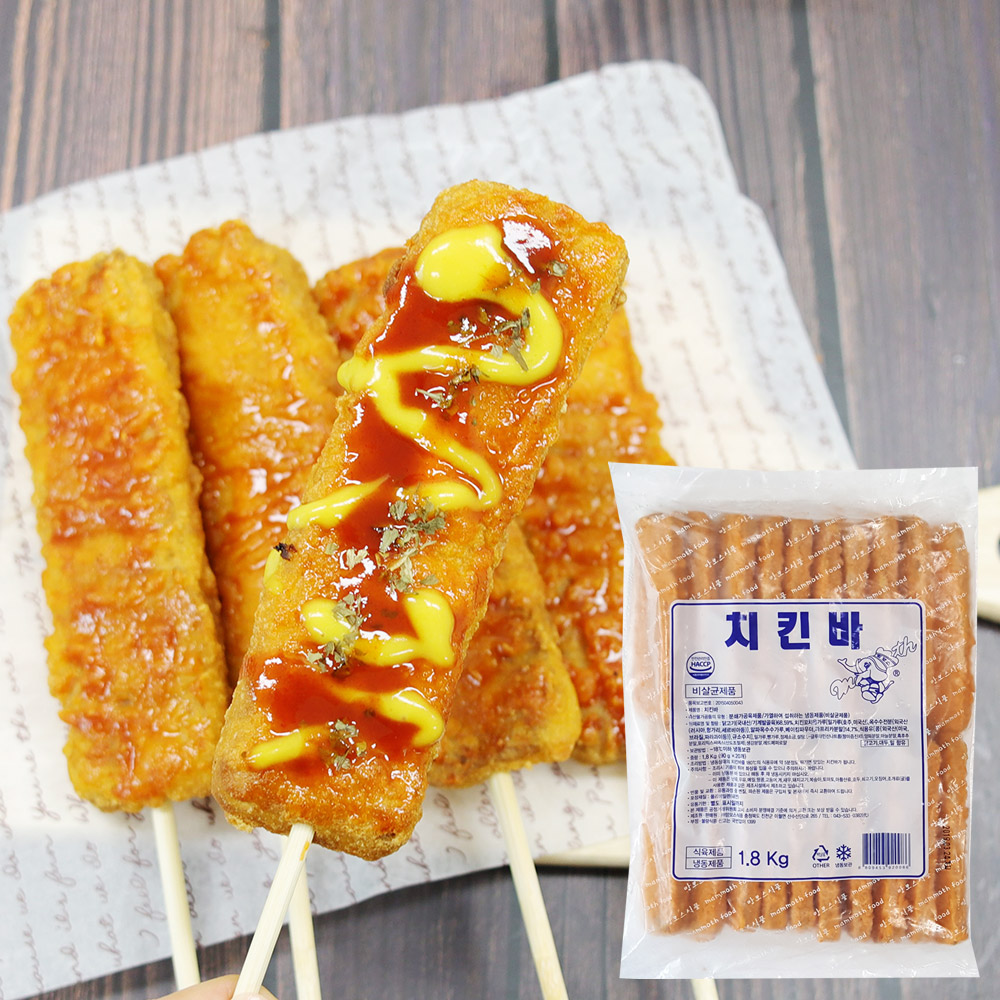 [10봉묶음] 맘모스 치킨바 90gx20개입1.8kg 꼬지별도구매 : 냉동식품