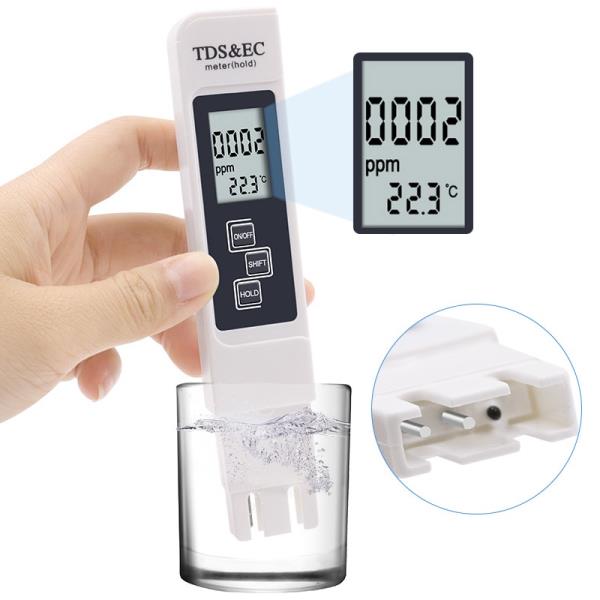 디지털 수질 테스터 TDS EC 범위 0-9990 다기능 온도 측정기, 물 순도 PPM : 상상MARKET