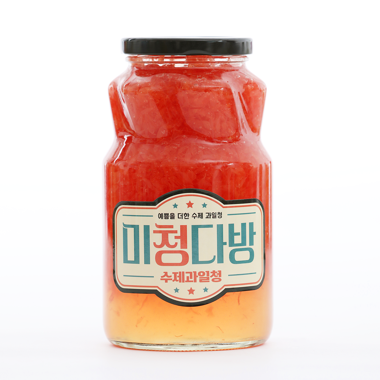 수제자몽청 유리병 500ml 1000ml 진한자몽청 맛있는자몽청 아이스티 카페 도매 : 미청다방