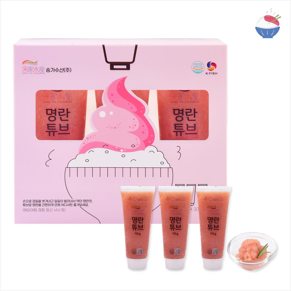 [송가수산] 송송 명란튜브 1세트 (110gx3개) 330g 짜먹는 명란 간편명란 : 송송명란