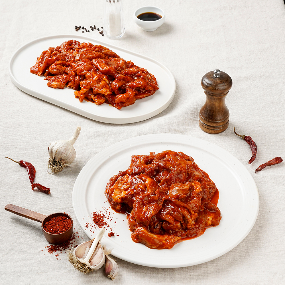 춘천 광덕 장가네 닭목살 보통맛 매운맛 500g : 춘천 광덕 장가네 닭갈비