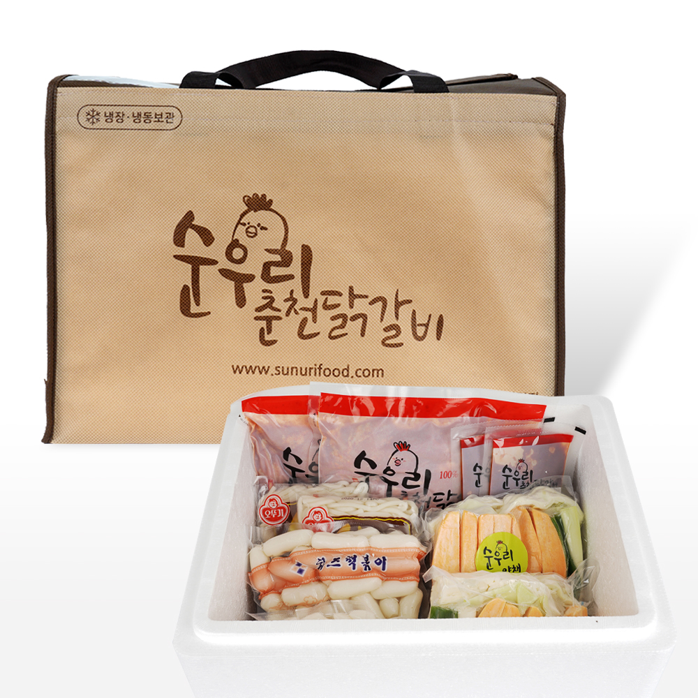 순우리 춘천 닭갈비 패밀리 야채세트 2kg 6인분 닭갈비밀키트 올인원세트 : 순우리춘천닭갈비