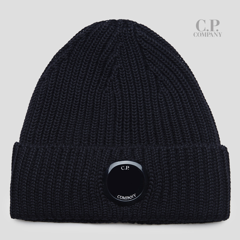 CP컴퍼니 22FW MERINO WOOL 사틴 렌즈 비니 BLK : SOMETHING4U