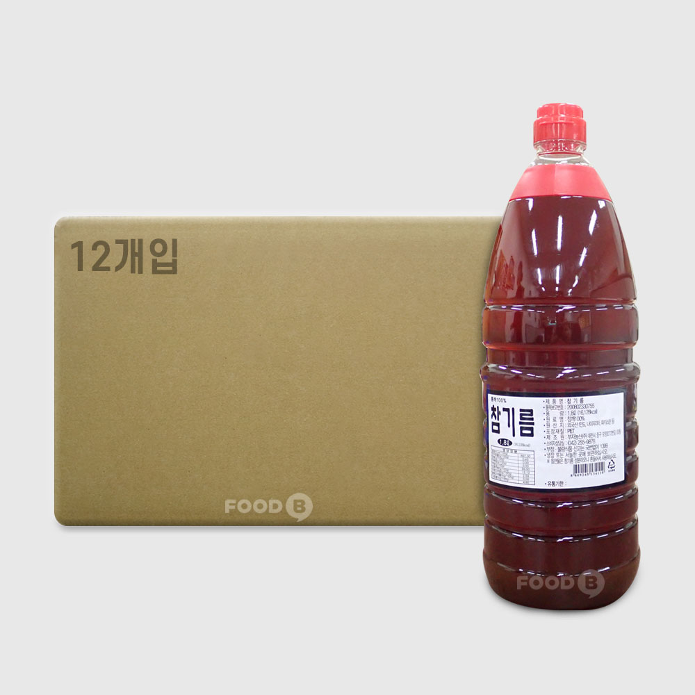 부자농산 참기름 (통깨 100%) 1.8L x 12개 (1박스) : 푸드비