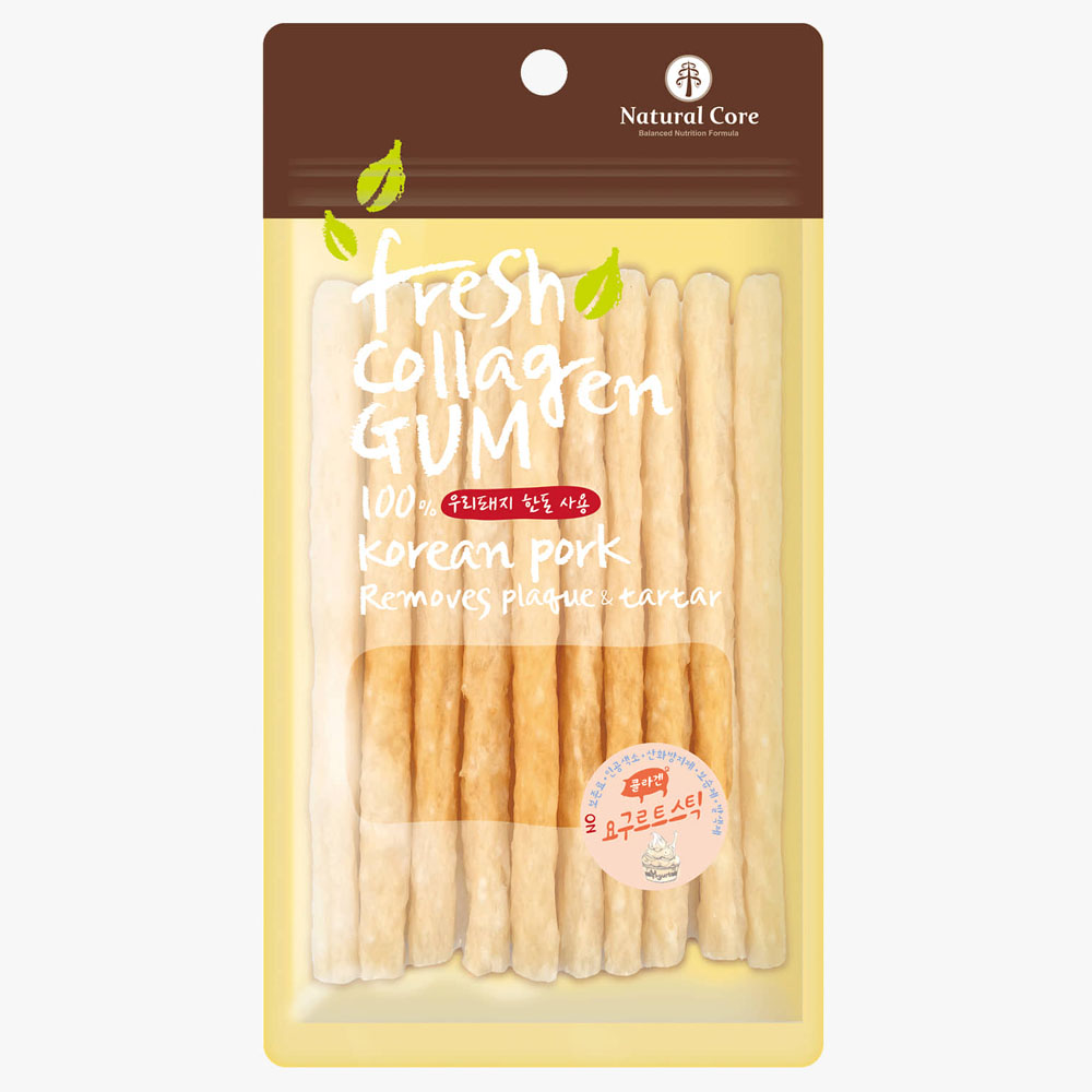 네츄럴코어 프레쉬 콜라겐 돈피 스틱껌 밀크 20P, 50g, 1개 : 개고몰.