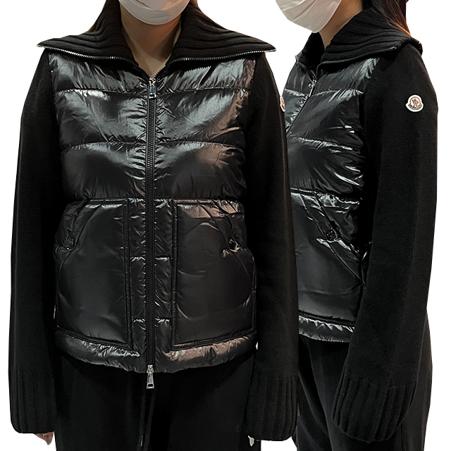 [논현 더팩토리](당일) [MONCLER] 22FW 몽클레어 여성 로고 패치 다운 패딩 울 집업 가디건  블랙 (9B00013 M1115 999) : 논현 더팩토리... 