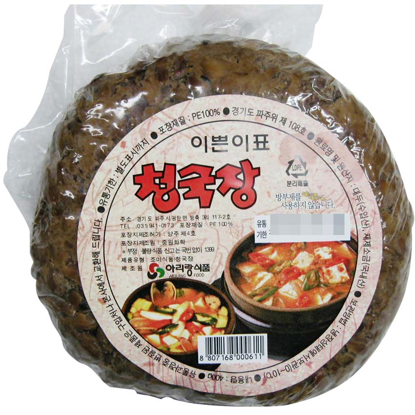 아리랑식품 아리랑 이쁜이표 청국장 400g 항아리 : 이강산닷컴