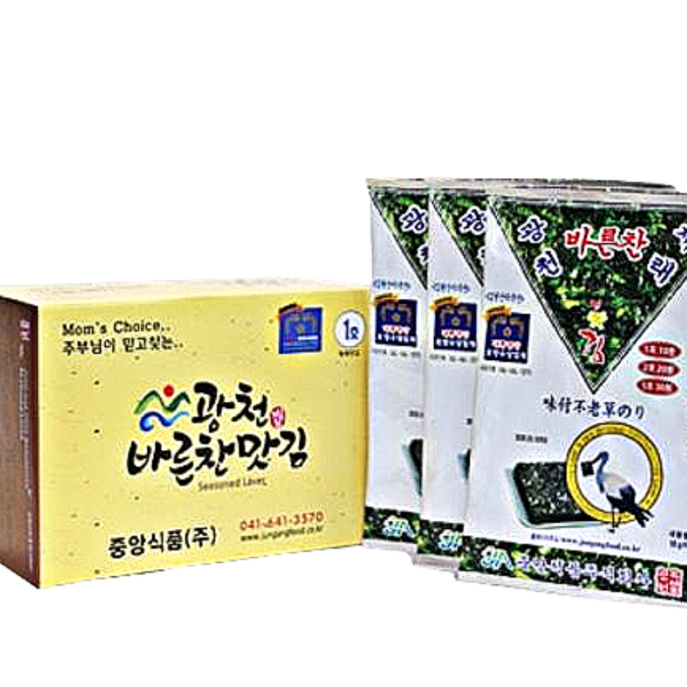 광천 중앙식품 조미김 바른찬맛김 재래맛김 18g 10봉 전장김 : 모드코리아