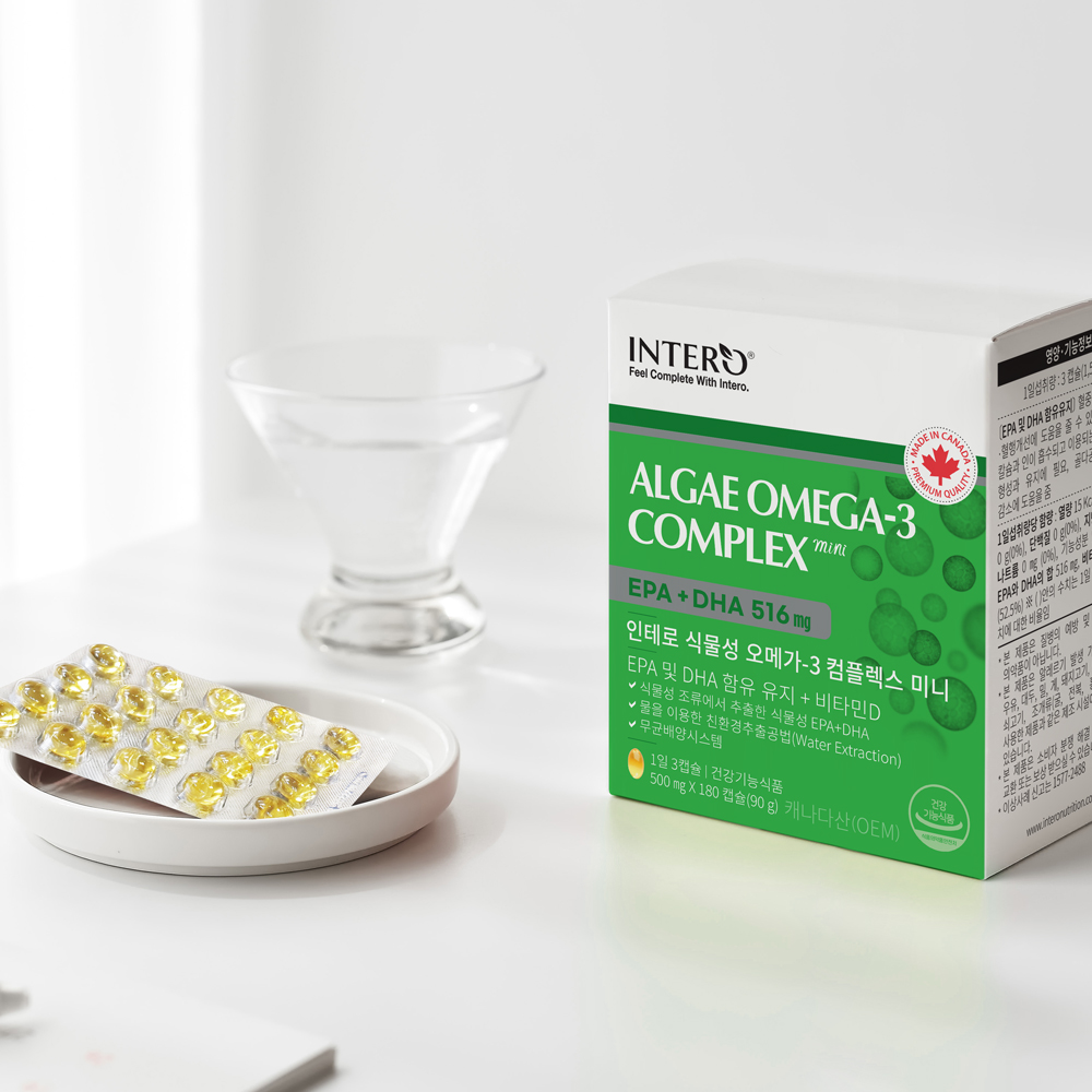 인테로 식물성 오메가3 미세조류 DHA 임산부 180캡슐, 1개 : 인테로