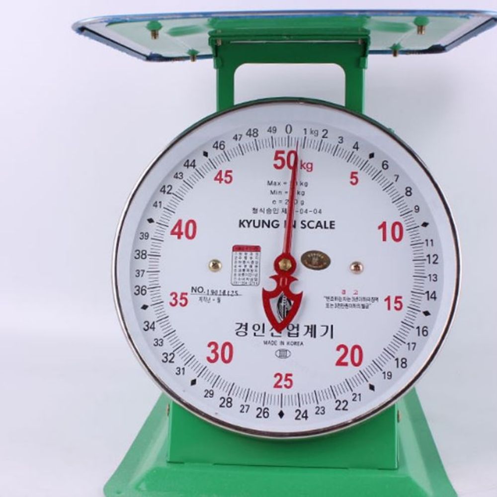경인 접시 지시 저울 50kg // 앉은뱅이 업소용 계량 바늘 시장 m8i : 식자재백화점