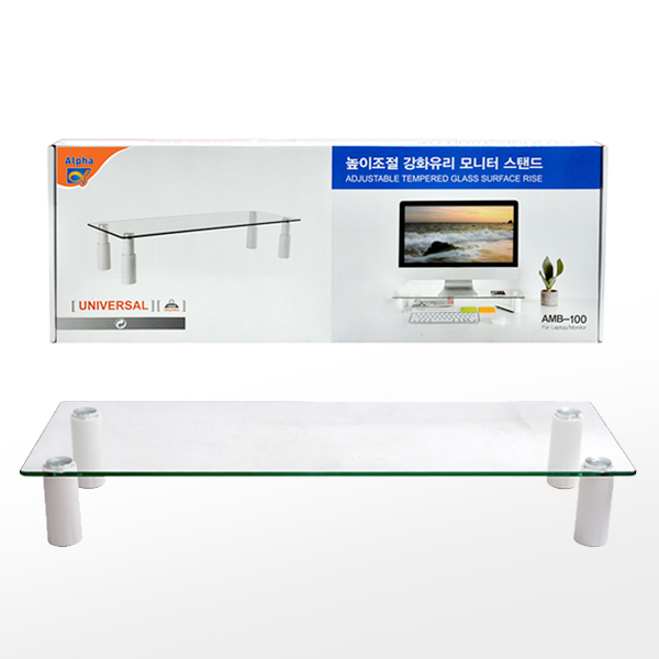 [알파] 모니터 받침대 AMB-100 강화유리 (높이조절 80~130mm)1269230 : ap문구