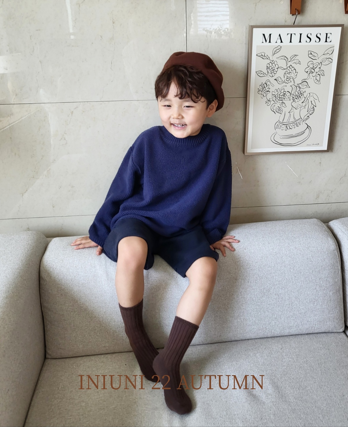 이니유니- 코튼라운드니트 가을신상 유아 남여아동 키즈 데일리룩 가을니트 : 이니유니