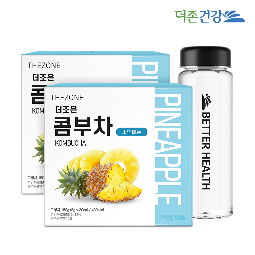 더존건강 더조은 콤부차 파인애플 30포 2박스+전용보틀 : 더존건강