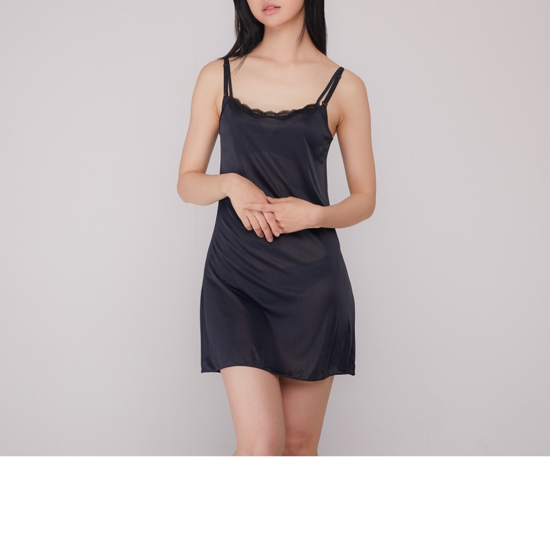 섹시쿠키 데일리 베이직 슬립 기본슬립 베이지 블랙 : 섹시쿠키 경성대점