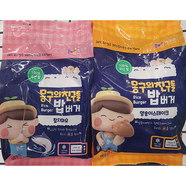 목우촌 몽구와친구들 밥버거 (참치마요,양송이스테이크 / 2종 택1) 340g (170g X 2) / 100% 국산쌀 : jini market