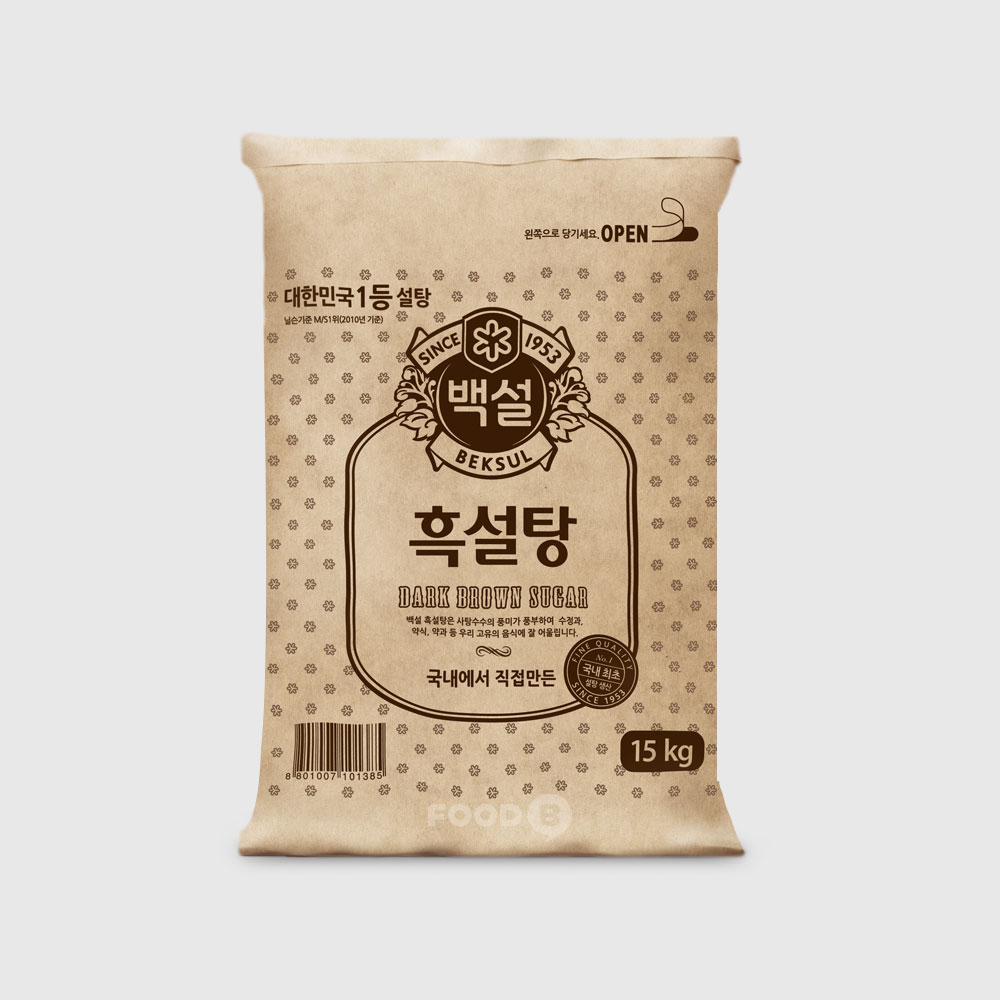 CJ 백설 흑설탕 15kg (삼온당) : 푸드비